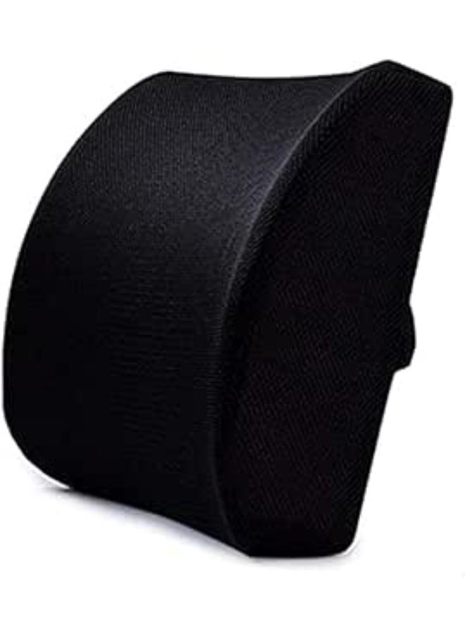 Orthopedic Memory Foam Lumbar Support Cushion - Balanced Firmness Back Pillow with 3D Mesh Breathable Cover - Ergonomic Relief for Office Chair, Car Seat & Recliner (Black) - Image 1